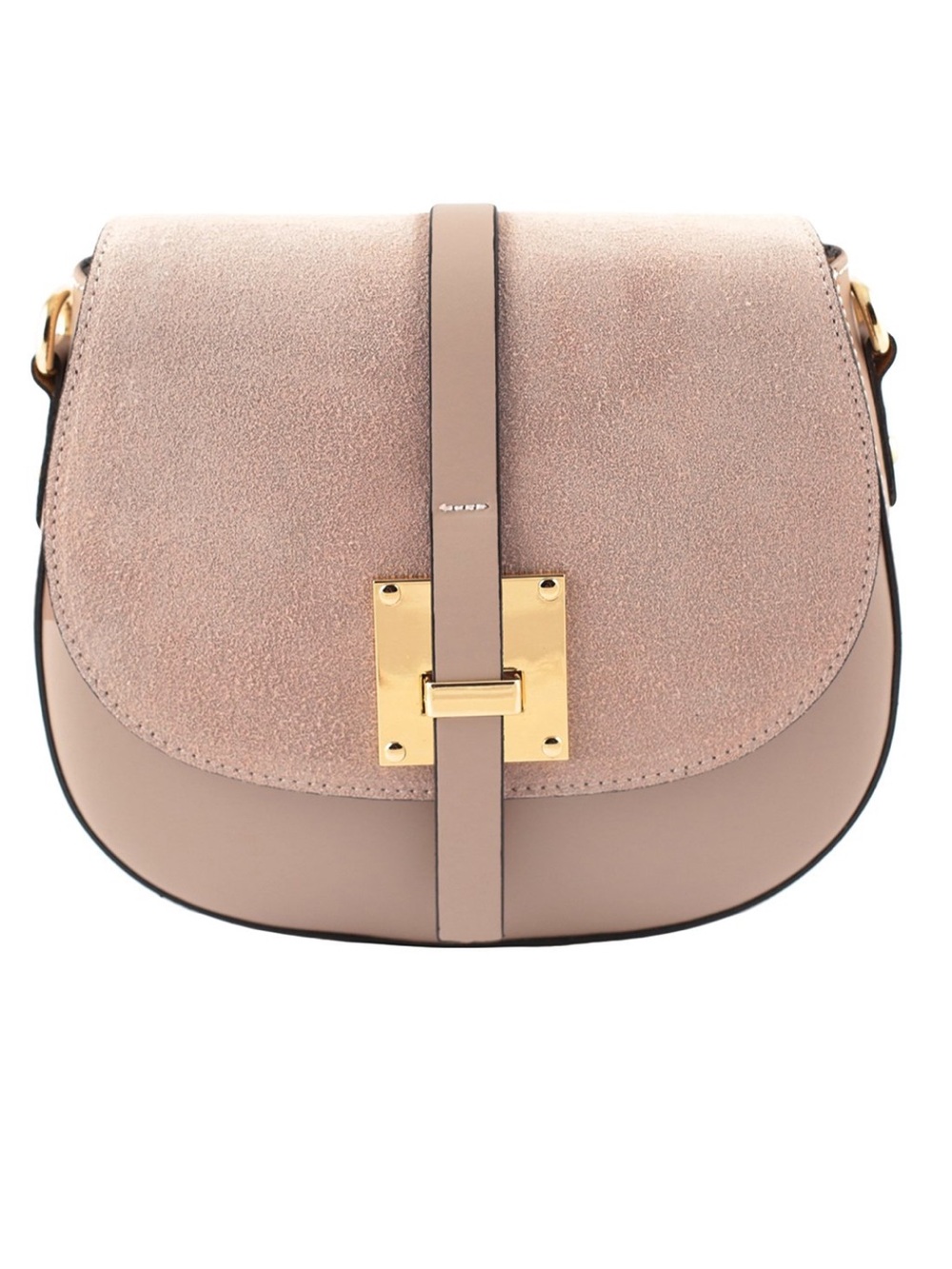 MADE IN ITALY Crossbody Genuine Suede Leather Bag cognac colour, - Picture 2 of 15